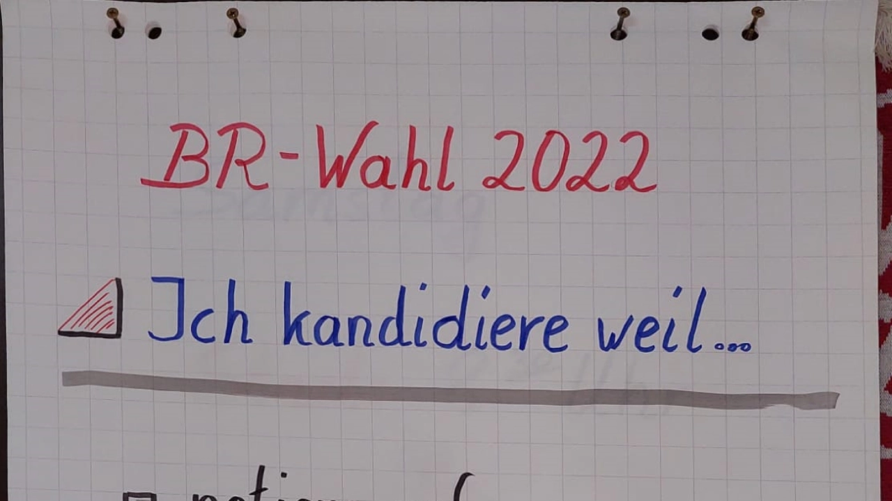 Wochenendseminar Fit for BR 2022 Flipchart ich kandidiere Weil