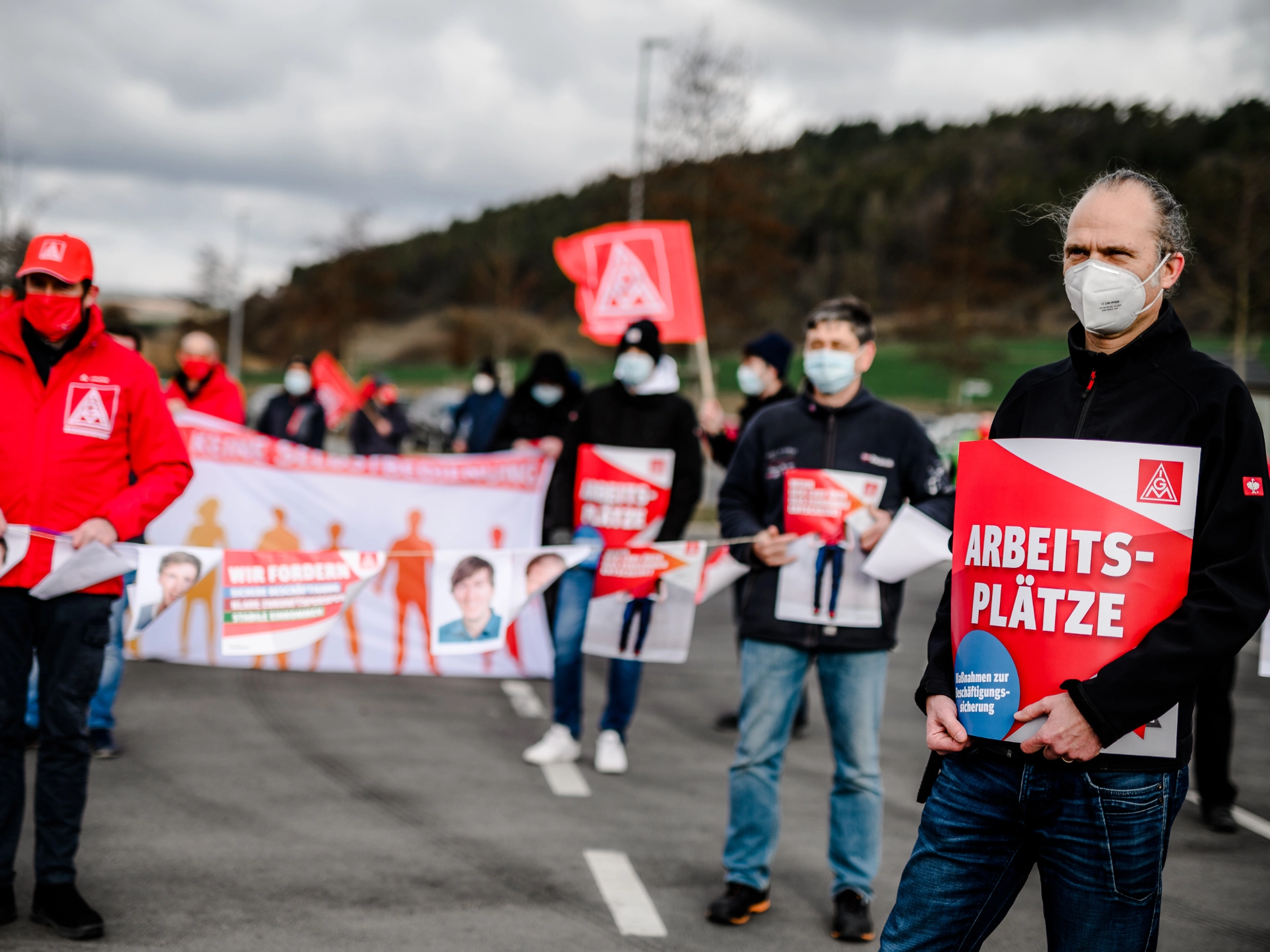 Warnstreik in Bayern in der Tarifrunde 2021 in Metall & Elektro.