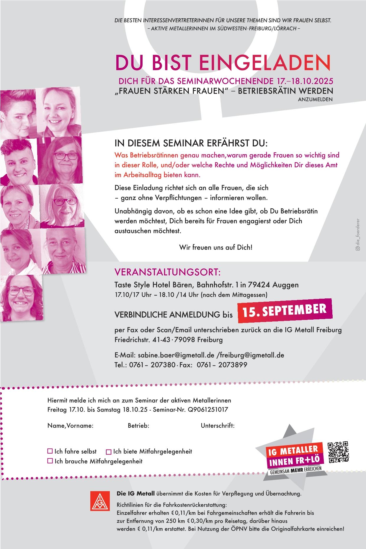 Seminarflyer Frauen stärken Frauen